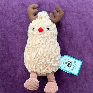 Jellycat Festive Reindeer Plush with Cream and Brown